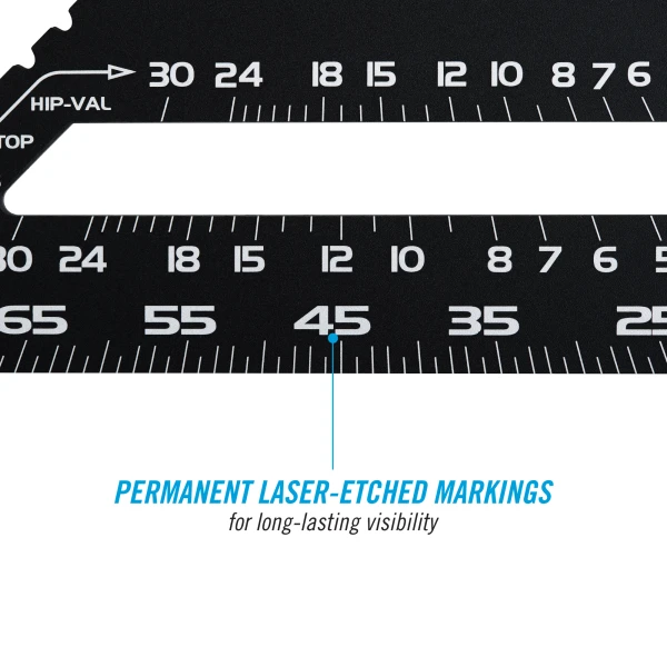8100-012RS 12-inch Laser-Etched Aluminum Extruded Rafter Square