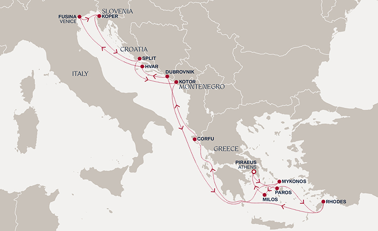 Itinerary map