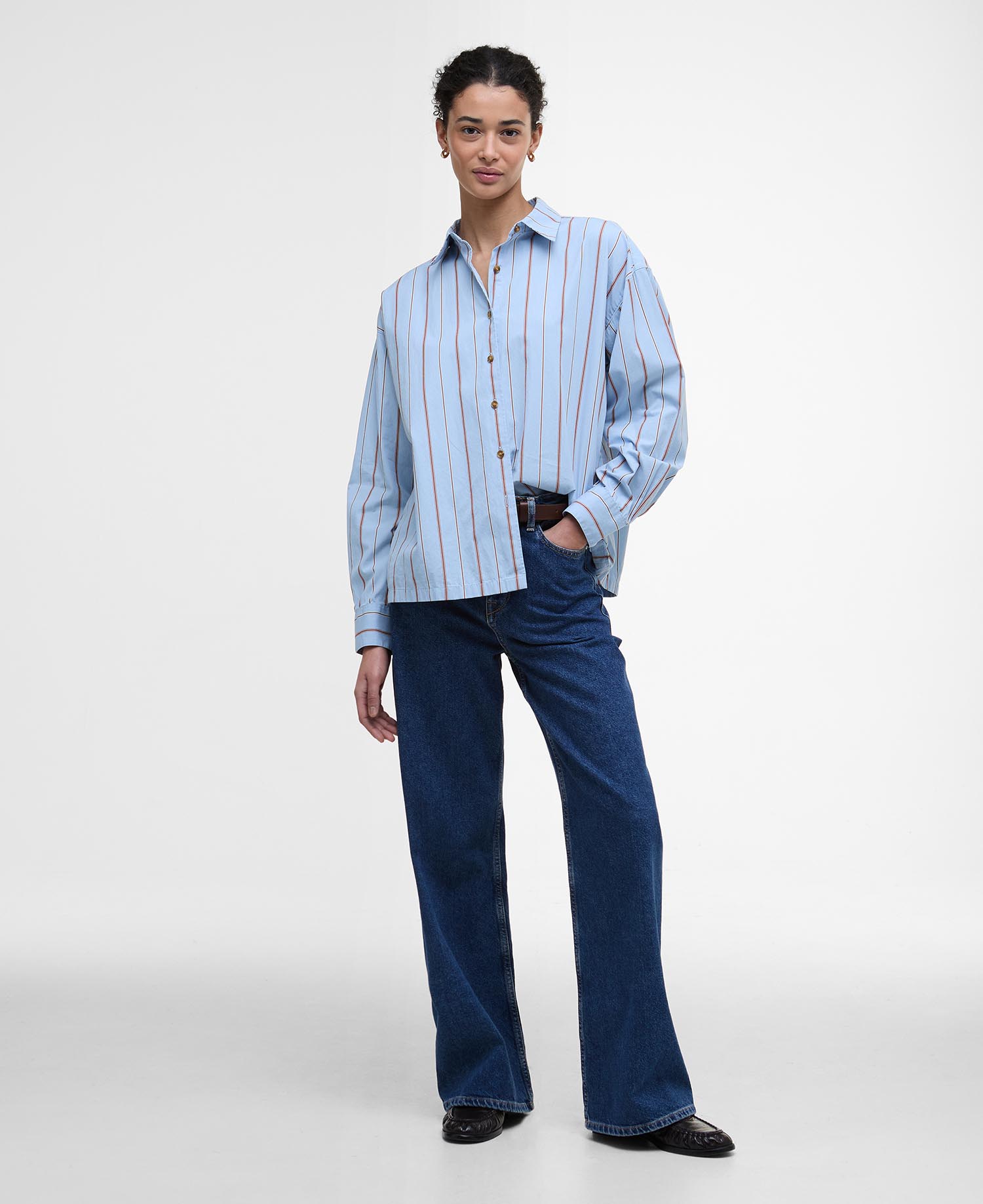 Saffron Striped Relaxed Shirt image number 1