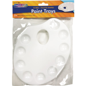 Palette-Shaped Paint Trays, White, 9" x 6.75", 2 Count