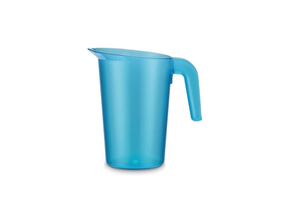 Jarra policarbonato apilable sin tapa de 1 litro de policarbonato en azul