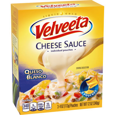 Velveeta Queso Blanco Cheese Sauce Pouches, 3 ct Box, 4 oz Packets