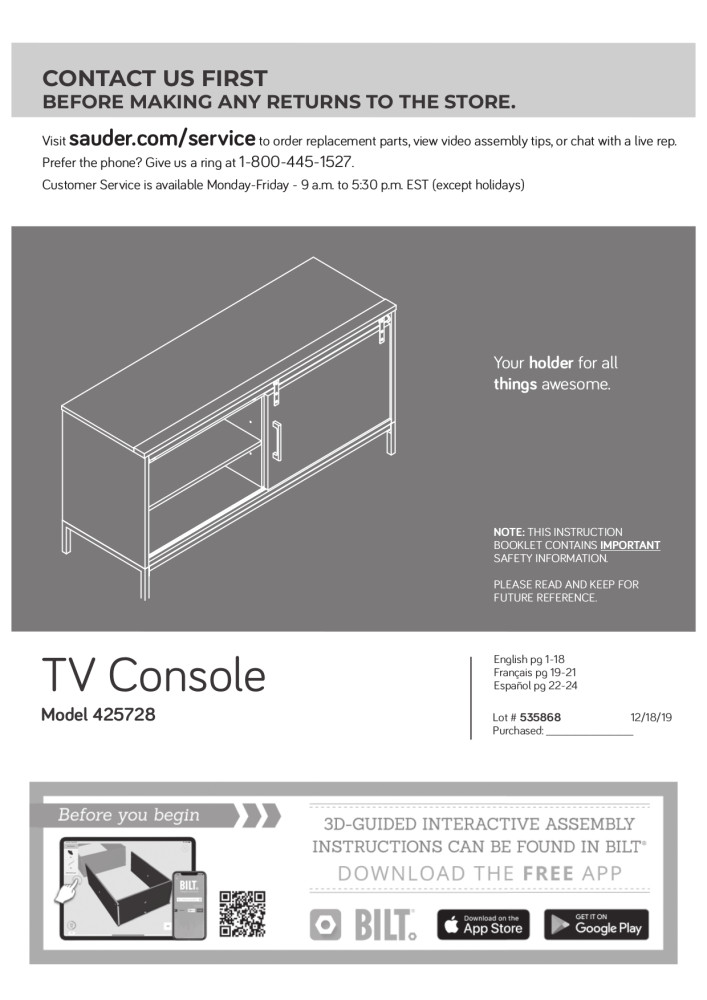 Mainstays TV Stand, for TVs up to 54", Rustic Weathered Oak Finish
