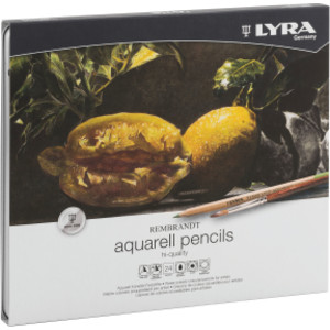 Rembrandt Aquarell Watercolor Pencil Set Tin, Assorted Colors, 24 Pieces