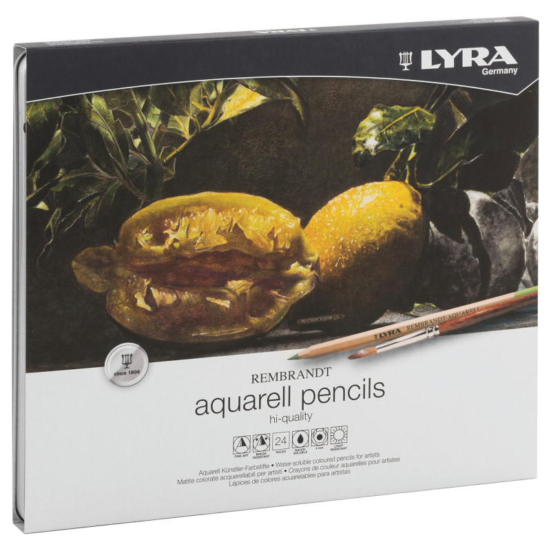 Rembrandt Aquarell Watercolor Pencil Set Tin, Assorted Colors, 24 Pieces