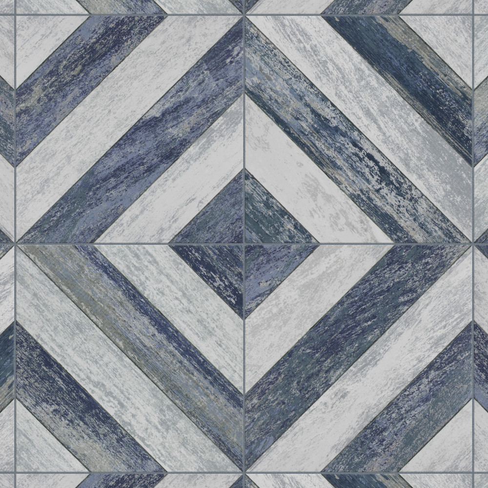 Cassis Sete Blue 9.75x9.75 Square Porcelain Floor and Wall Digital Pattern