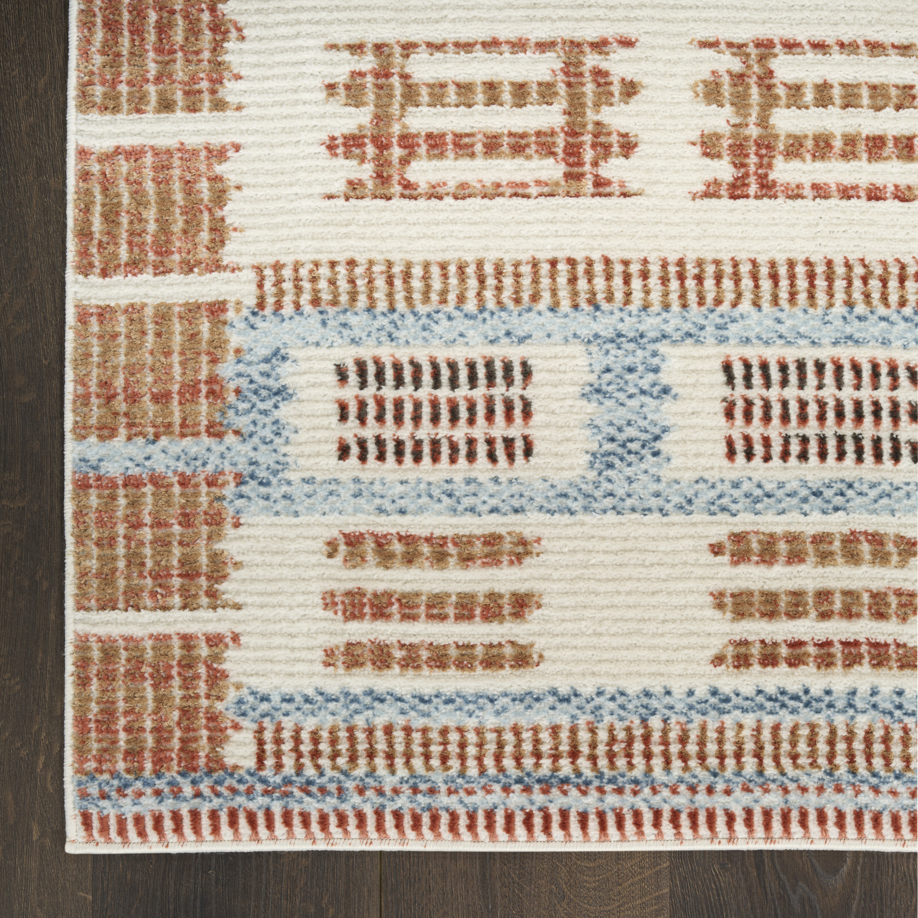 Nourison Nordic 4' x 6' Ivory Rust Modern Indoor Rug