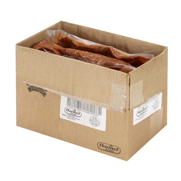 SAUCY BLUES(r) BBQ Shredded Beef Brisket, 2/5 lb . C1RM - Front Right Open Case (Hi Res)