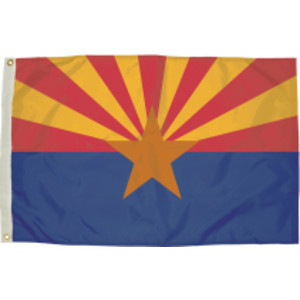 Durawavez Nylon Outdoor Flag with Heading & Grommets, Arizona, 3ft x 5ft