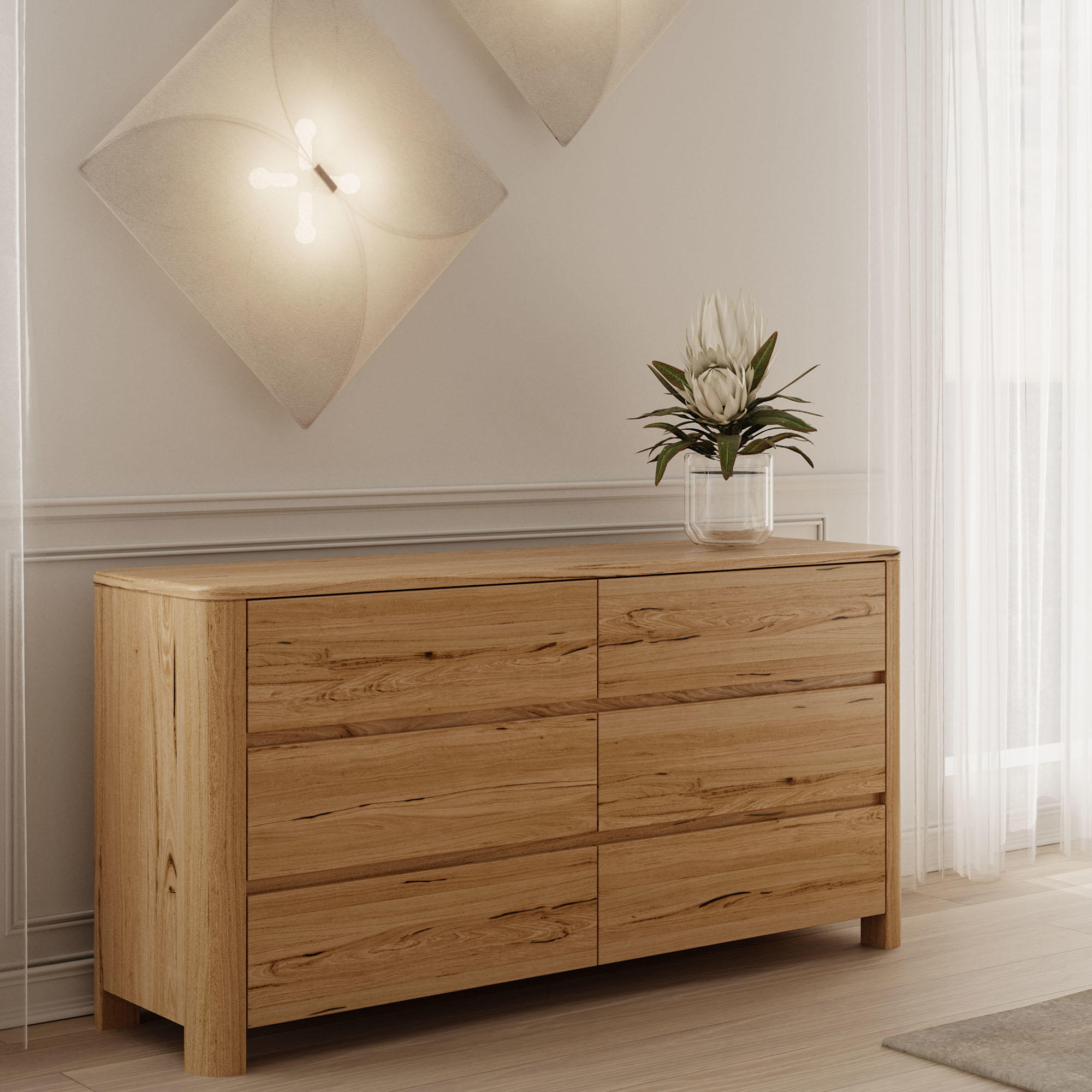 Lifestyle image of the  Tate Dresser (6 Drawer), Natural from Forty Winks