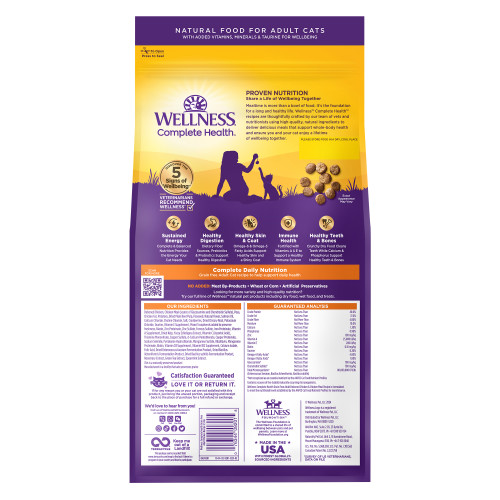 Wellness Complete Health Grain Free Deboned Chicken & Chicken Meal back packaging