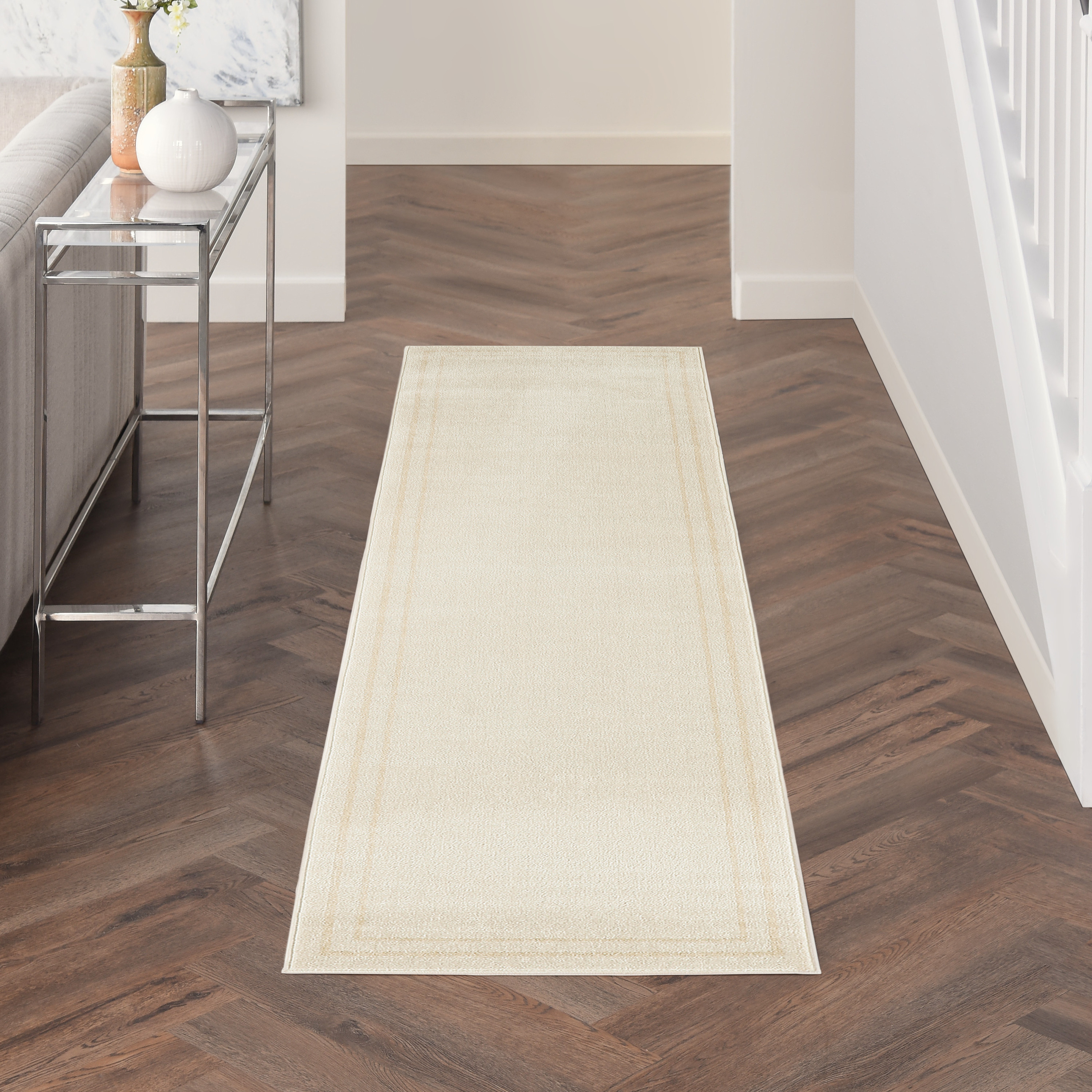 Nourison Nourison Essentials 2'2" x 7'6" Ivory Gold Contemporary Rug