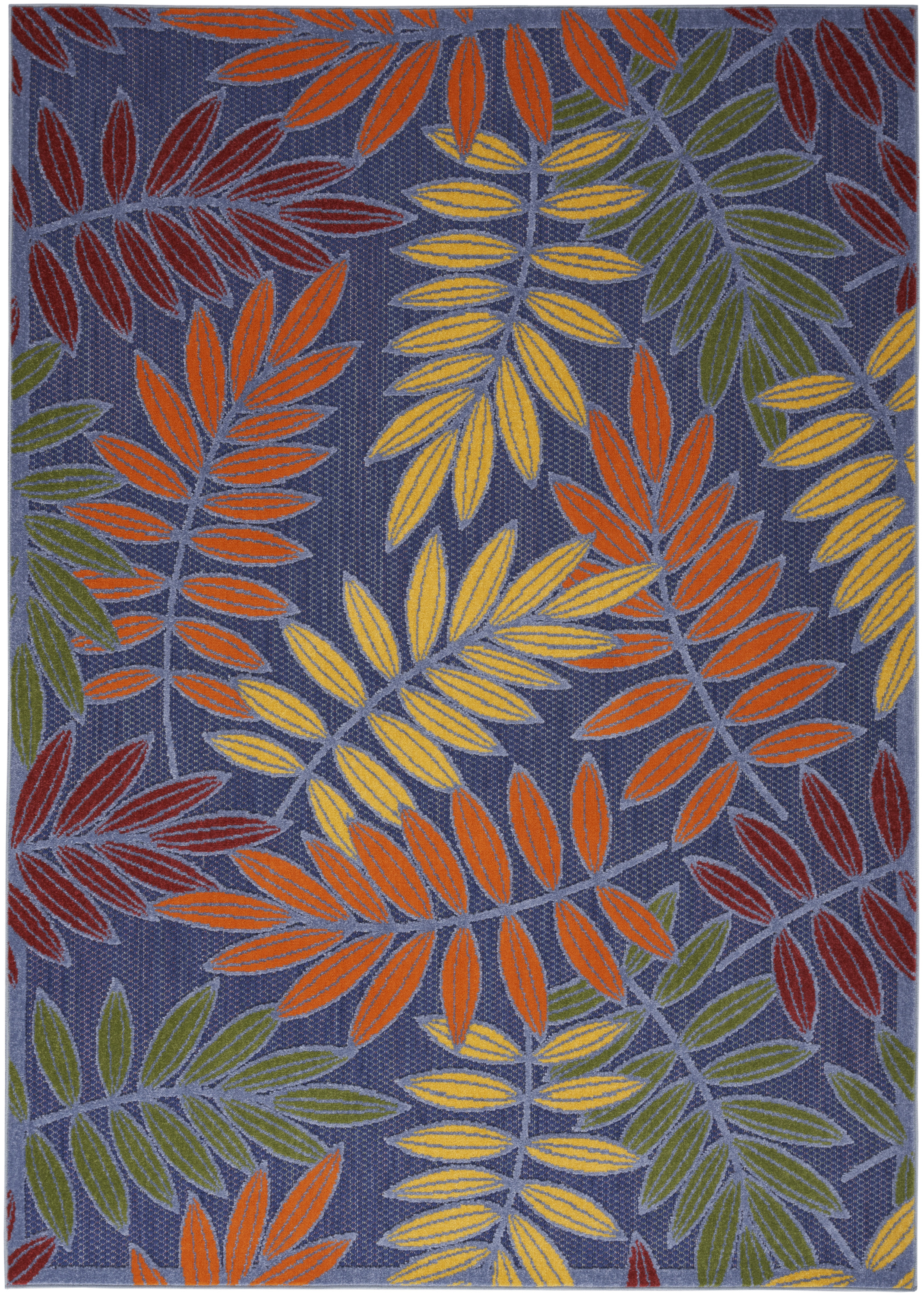 Nourison Aloha 6' x 9' Navy Multicolor Outdoor Rug