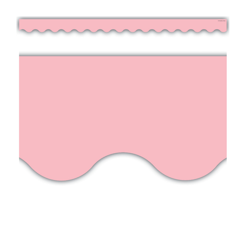 Pastel Pink Scalloped Border Trim, 35 Feet