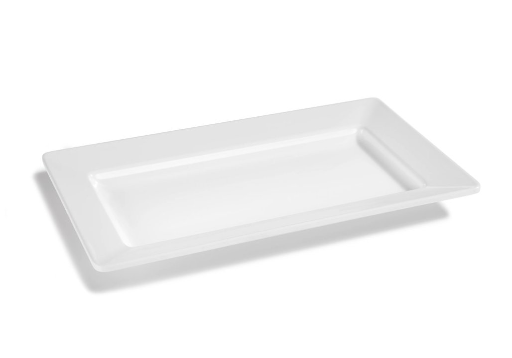 Plato rectangular Life Collection 557 x 322 mm melamina en color blanco