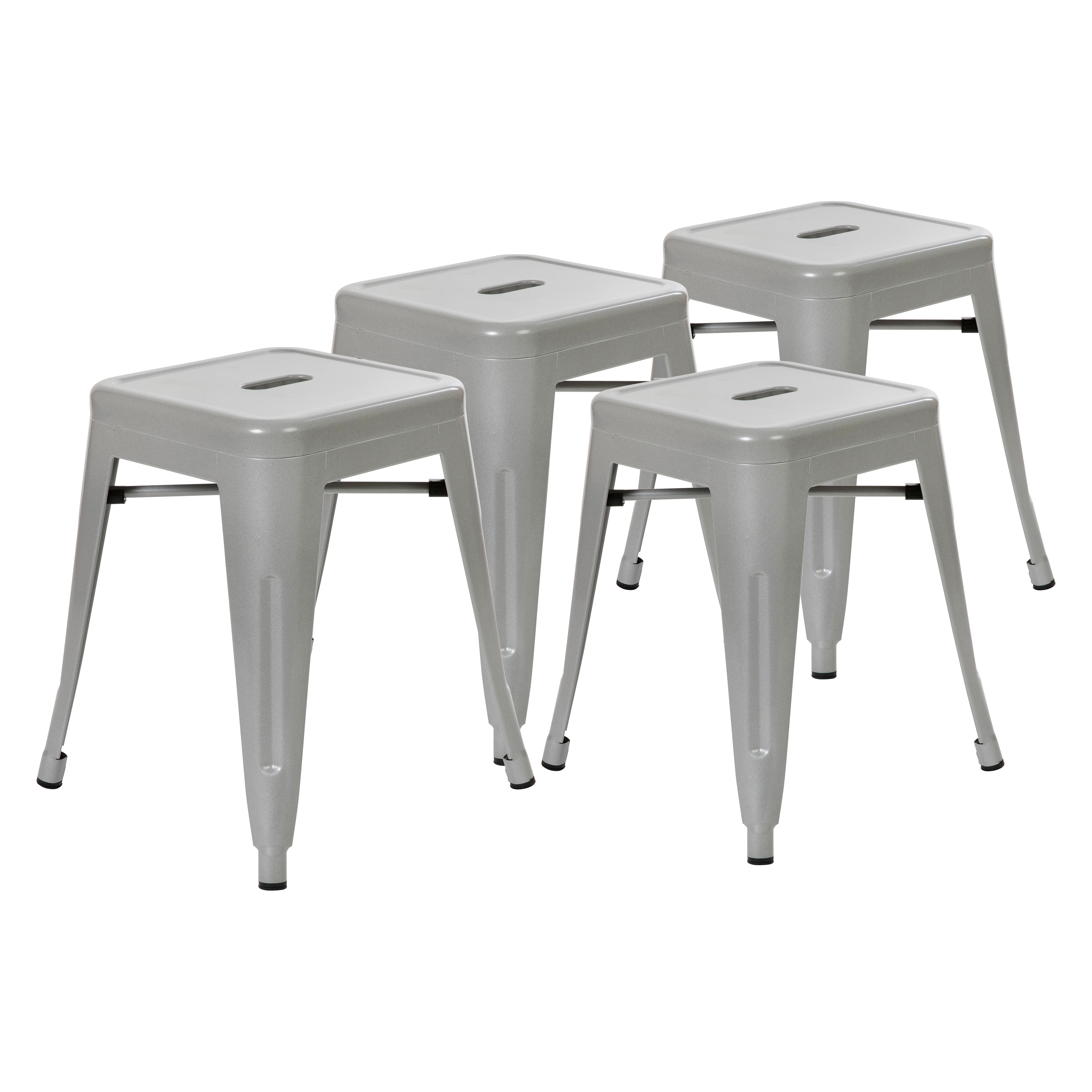 18" Table Height Stool, Stackable Backless Metal Indoor Dining Stool, Commerc... - Picture 48 of 114