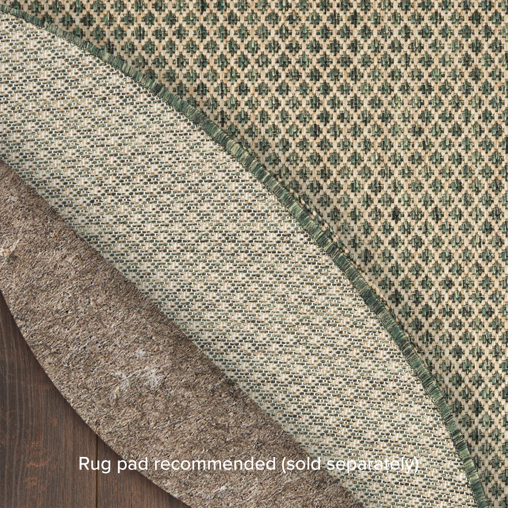 Nourison Courtyard 5' x Round Green Modern Rug