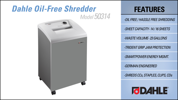 Dahle 50314 Oil Free Small Office Shredder InfoGraphic