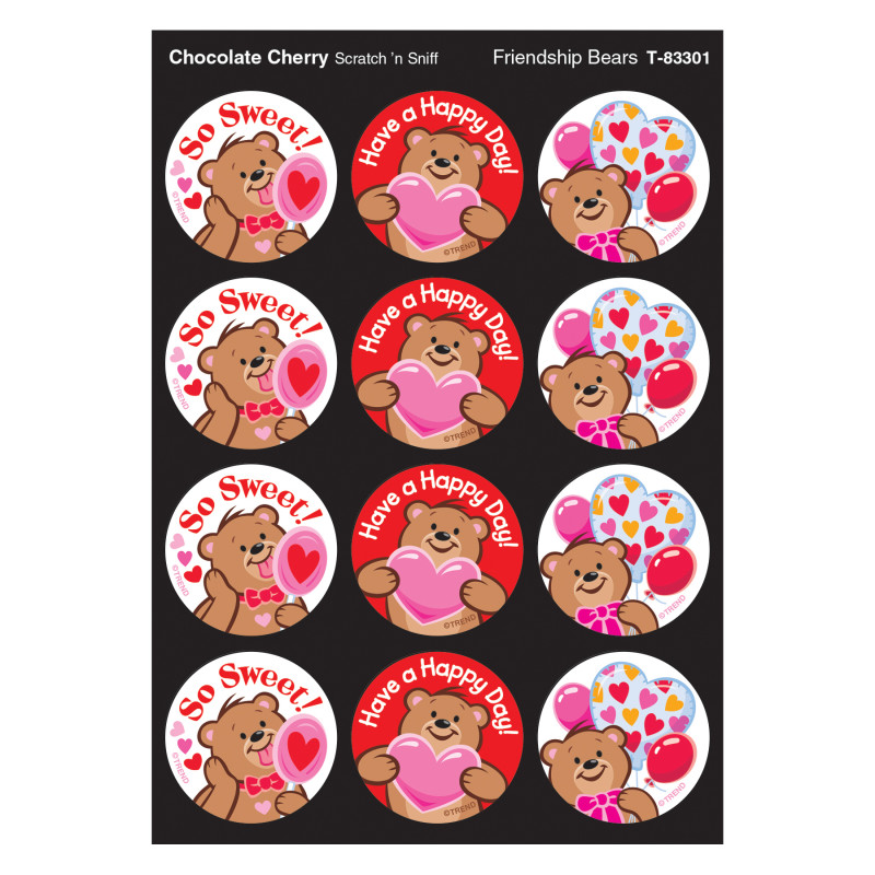Friendship Bears/Chocolate Cherry Stinky Stickers®, 48 Count