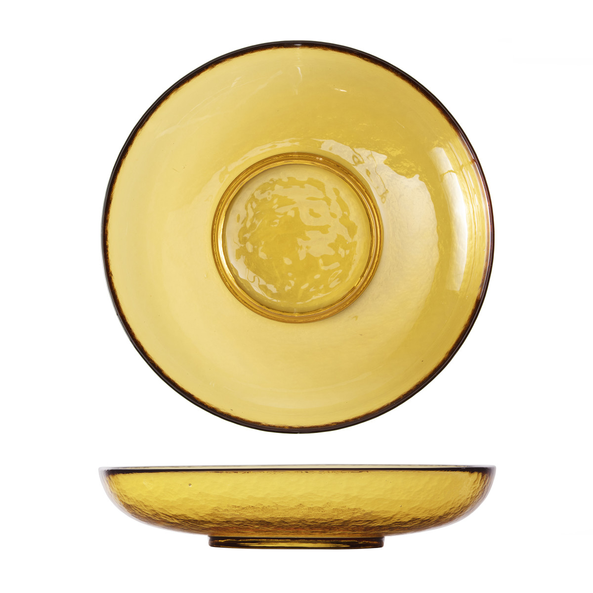 Nivo Amber Glass Plate Deep Coupe 10.1", 48.5oz