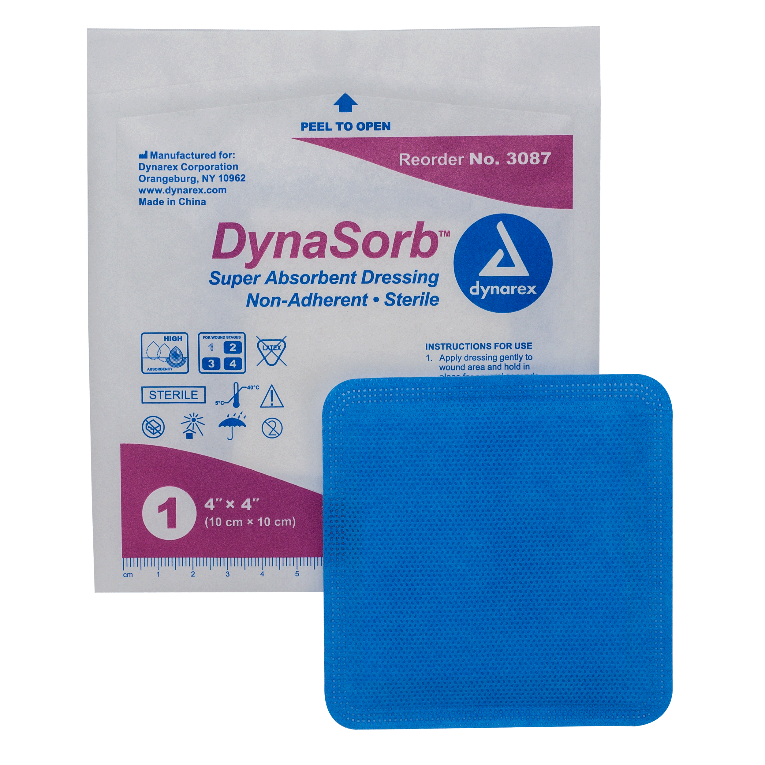 DynaSorb Super Absorbent Dressings - Non-Adherent - 4