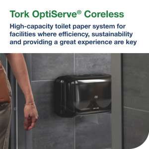 SCA558068, Tork, T7 Optiserve 2-Roll Coreless Bath Tissue Dispenser, Black