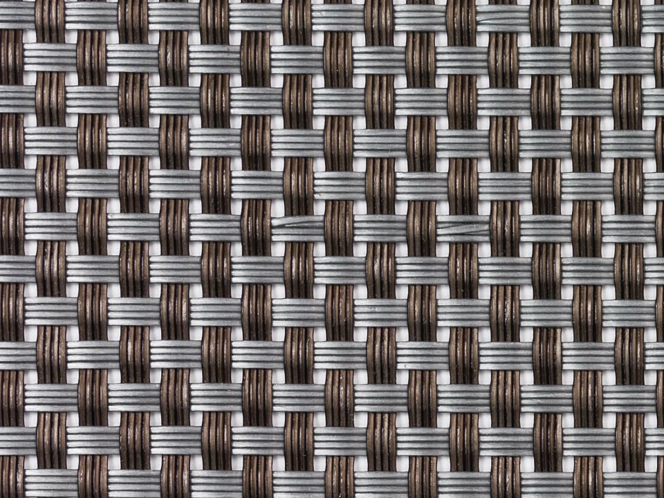 Wide-band placemat 45 x 30 cm PVC and polyester in brown and silver