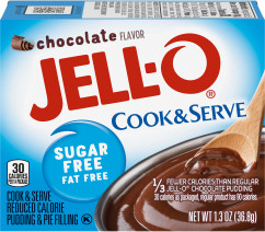 Jell-O Cook & Serve Chocolate Sugar Free Fat Free Pudding & Pie Filling, 1.3 oz Box image