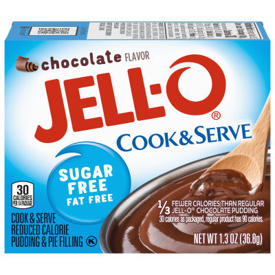 Jell-O Cook & Serve Chocolate Sugar Free Fat Free Pudding & Pie Filling, 1.3 oz Box