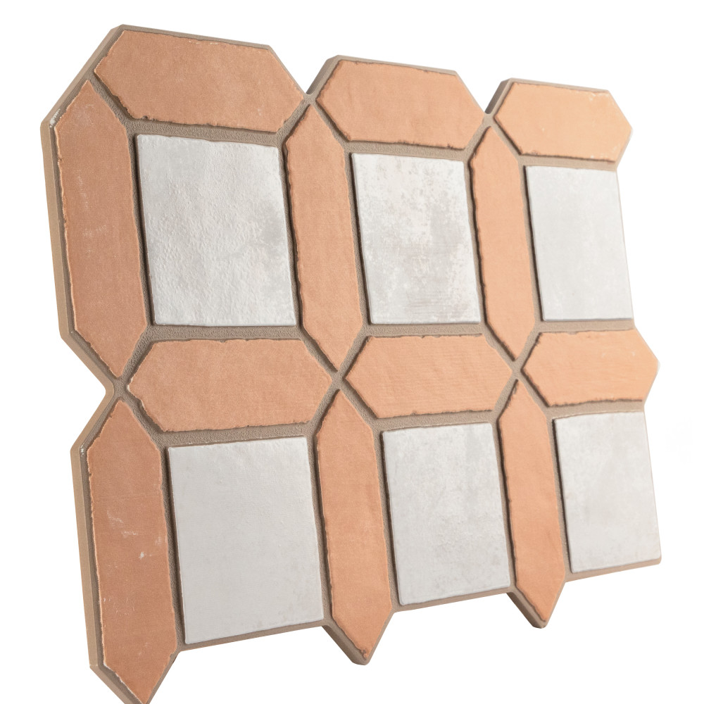 Picket Arendel Terra with White Square 14-5/8 in. x 22-1/2 in. Porcelain Floor and Wall Tile