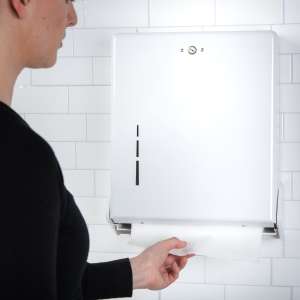 SAJT1905WH, San Jamar, True Fold, Single-Fold Folded Towel Dispenser, White