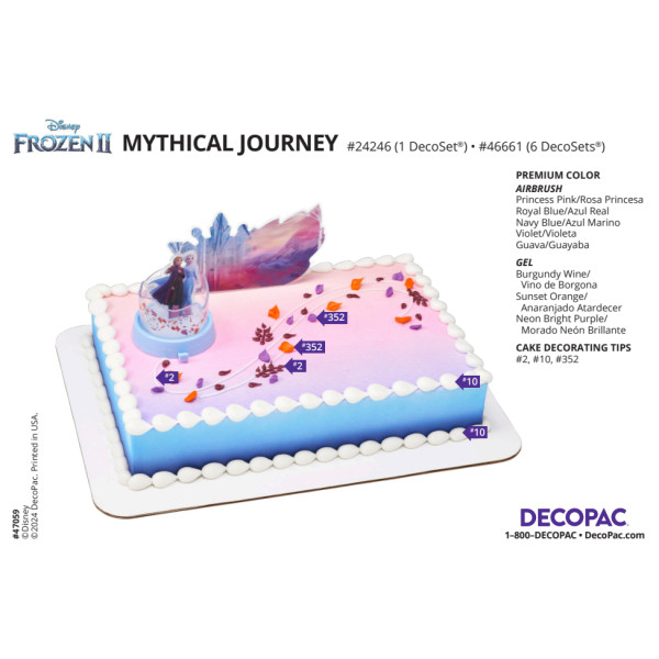 Disney Frozen II Mythical Journey Cake Decorating Instruction Card