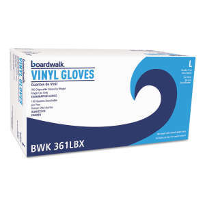 Boardwalk, Medical Grade Gloves, Vinyl, 3.6 mil, Powder Free, L, Clear
