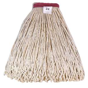 Hillyard, King, 24oz, Cut-End, 1.25" Headband, Cotton, Natural, Wet Mop