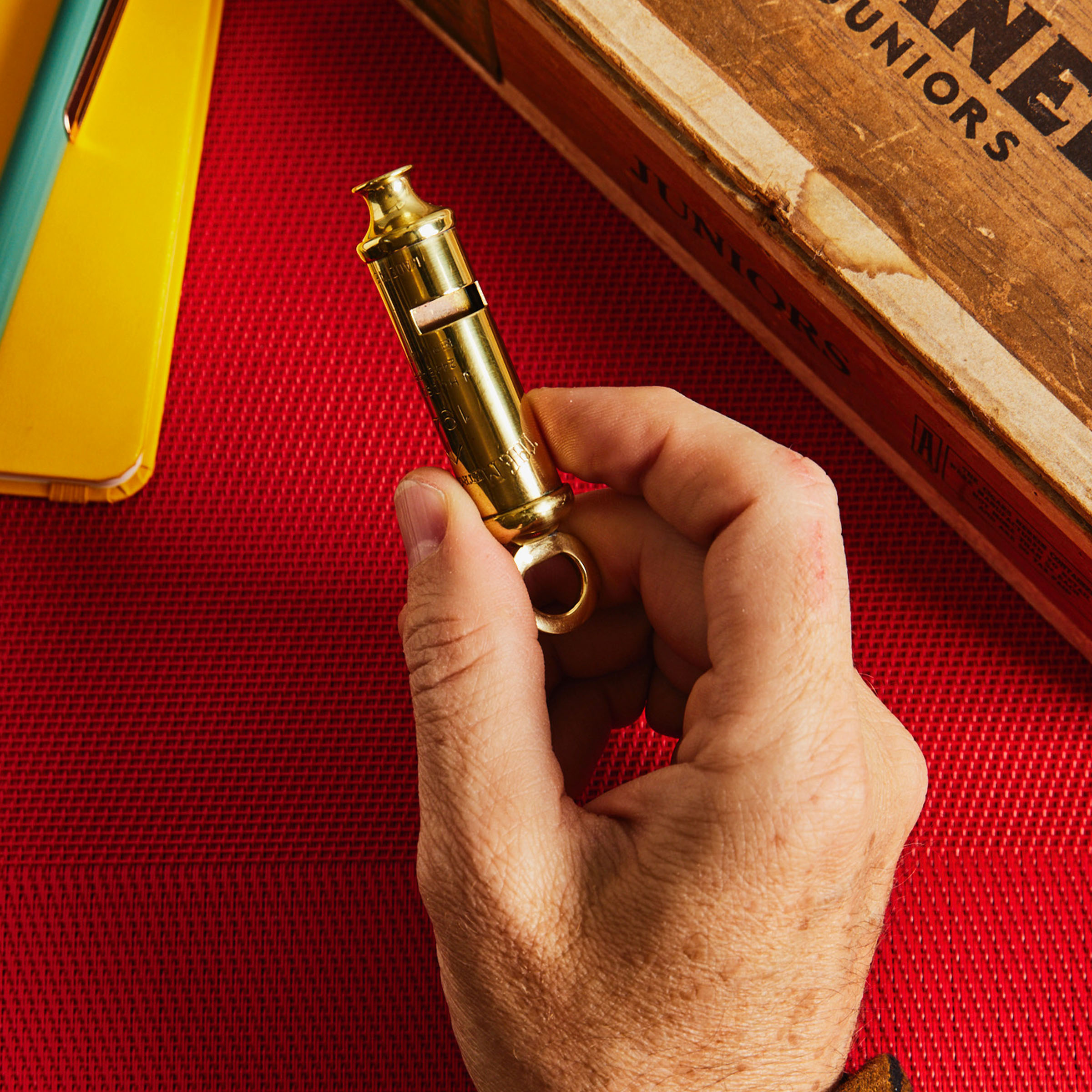Brass Whistle with Keychain Ring Loud Two Tone 102dB Whistle Gear