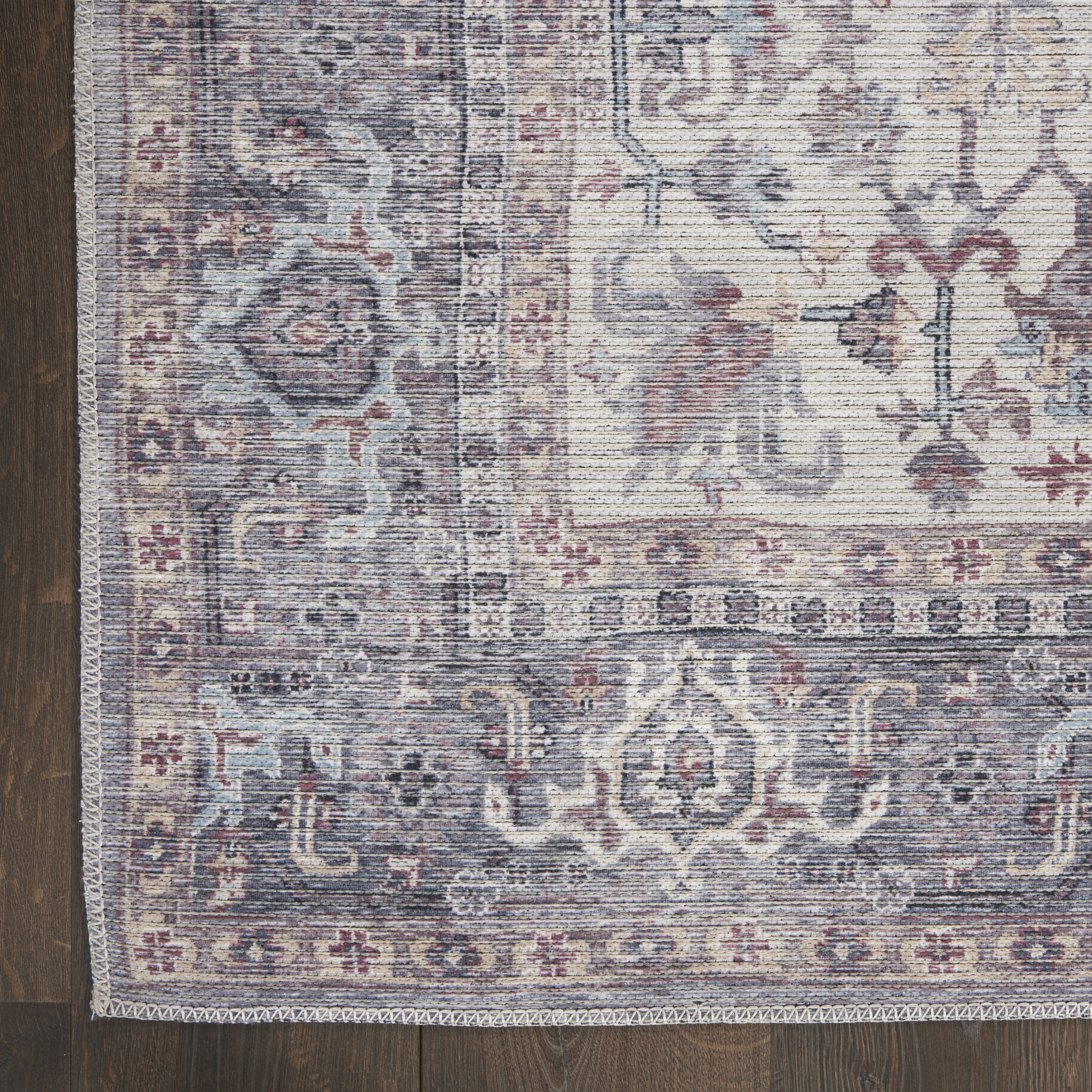 Nourison New Concept Washables 3' x 5' Grey Vintage Indoor Rug