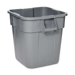 Rubbermaid Commercial, BRUTE®, 28 gal, Resin, Gray, Square, Receptacle