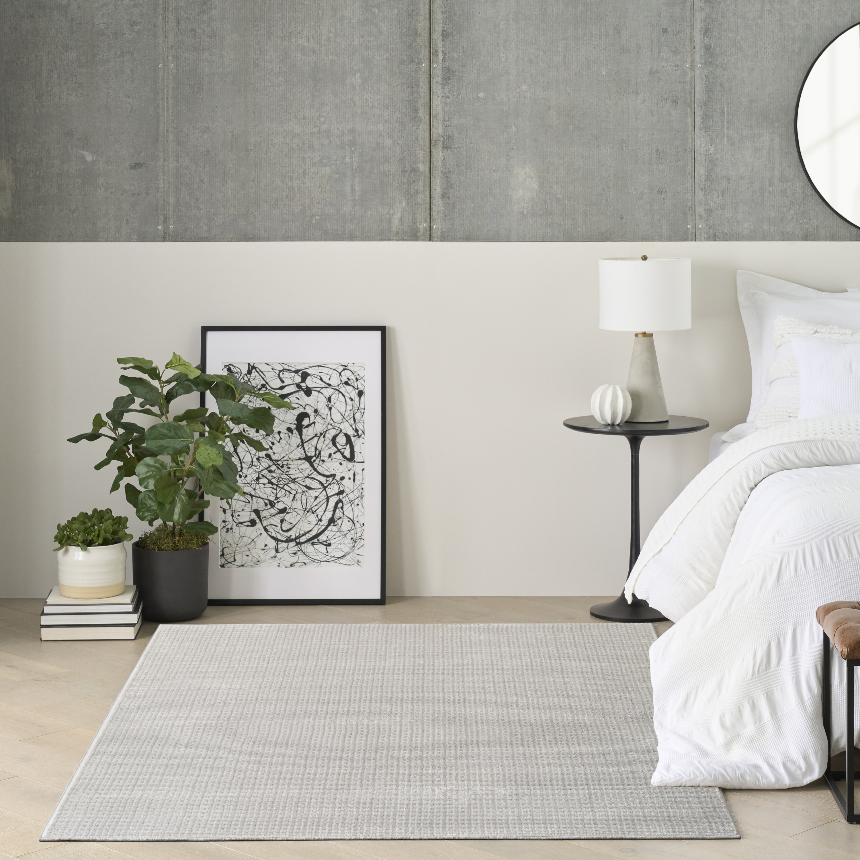 DKNY Atlantic Avenue 7'10" x 9'10" Grey Modern Indoor Rug