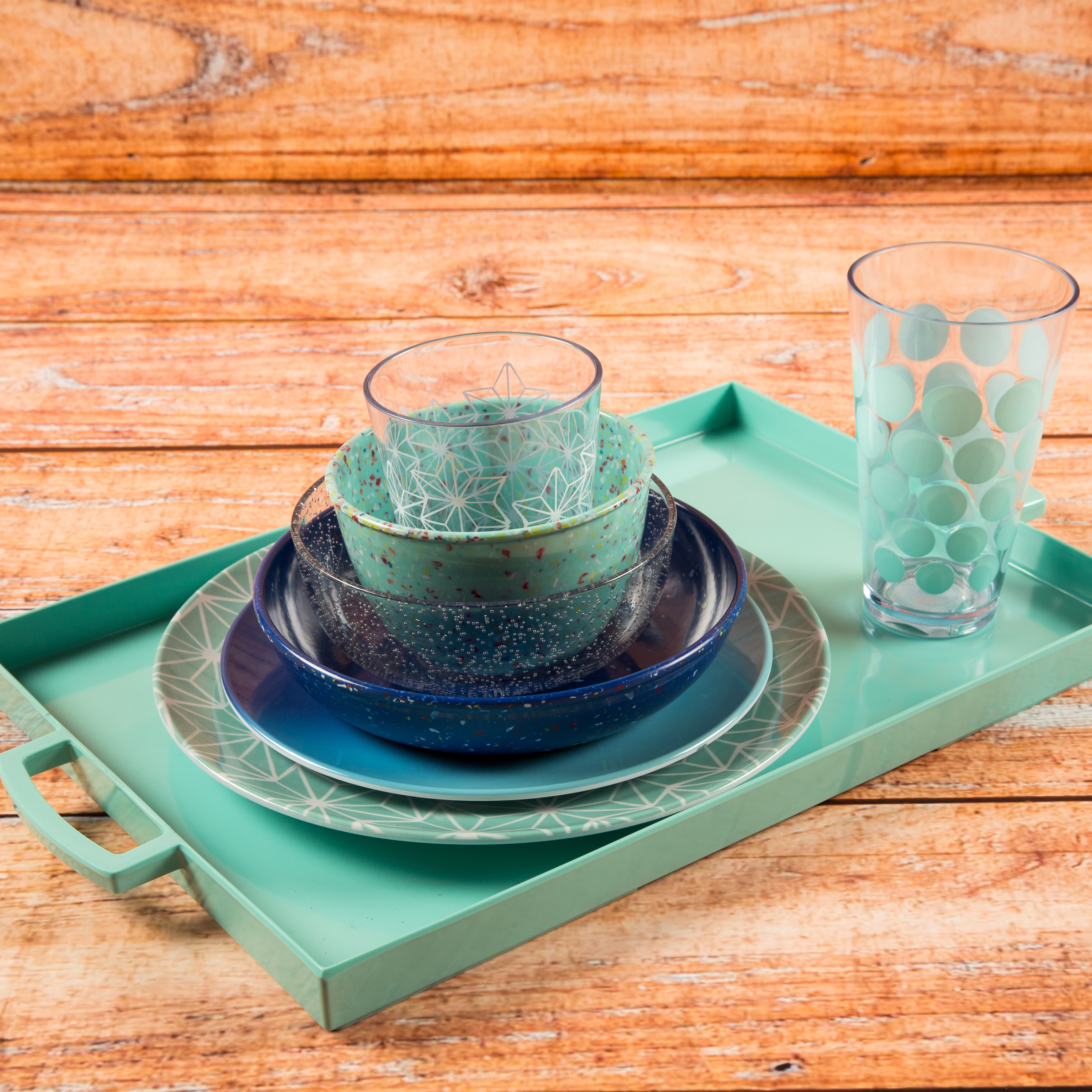 Dot Dot 20 ounce Highball Glass, Mint, 6-piece set