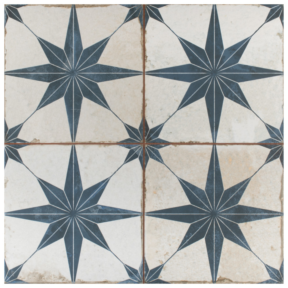 Kings Star Blue 17-5/8 in. x 17-5/8 in. Ceramic Floor and Wall Tile