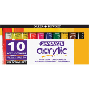 Graduate Acrylic Paint Selection Set, Assorted Colors, 38ml, 10 Pieces
