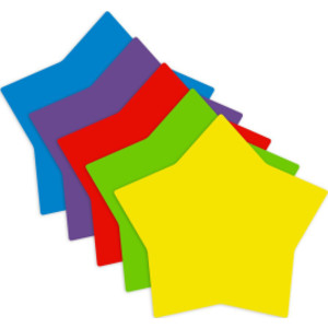 Dry Erase Star Decals, 11" x 11", Assorted, 5-Pack