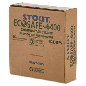 Envision, EcoSafe-6400 LLDPE Compostable Liner, 13 gal Capacity, 24 in Wide, 30 in High, 0.85 Mils Thick, Green