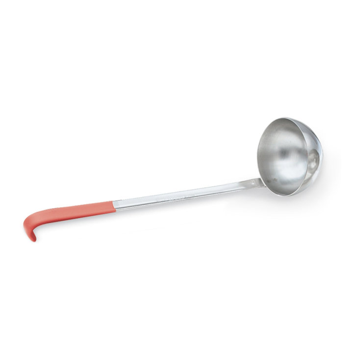 8-ounce heavy-duty stainless steel ladle with orange Kool-Touch® handle