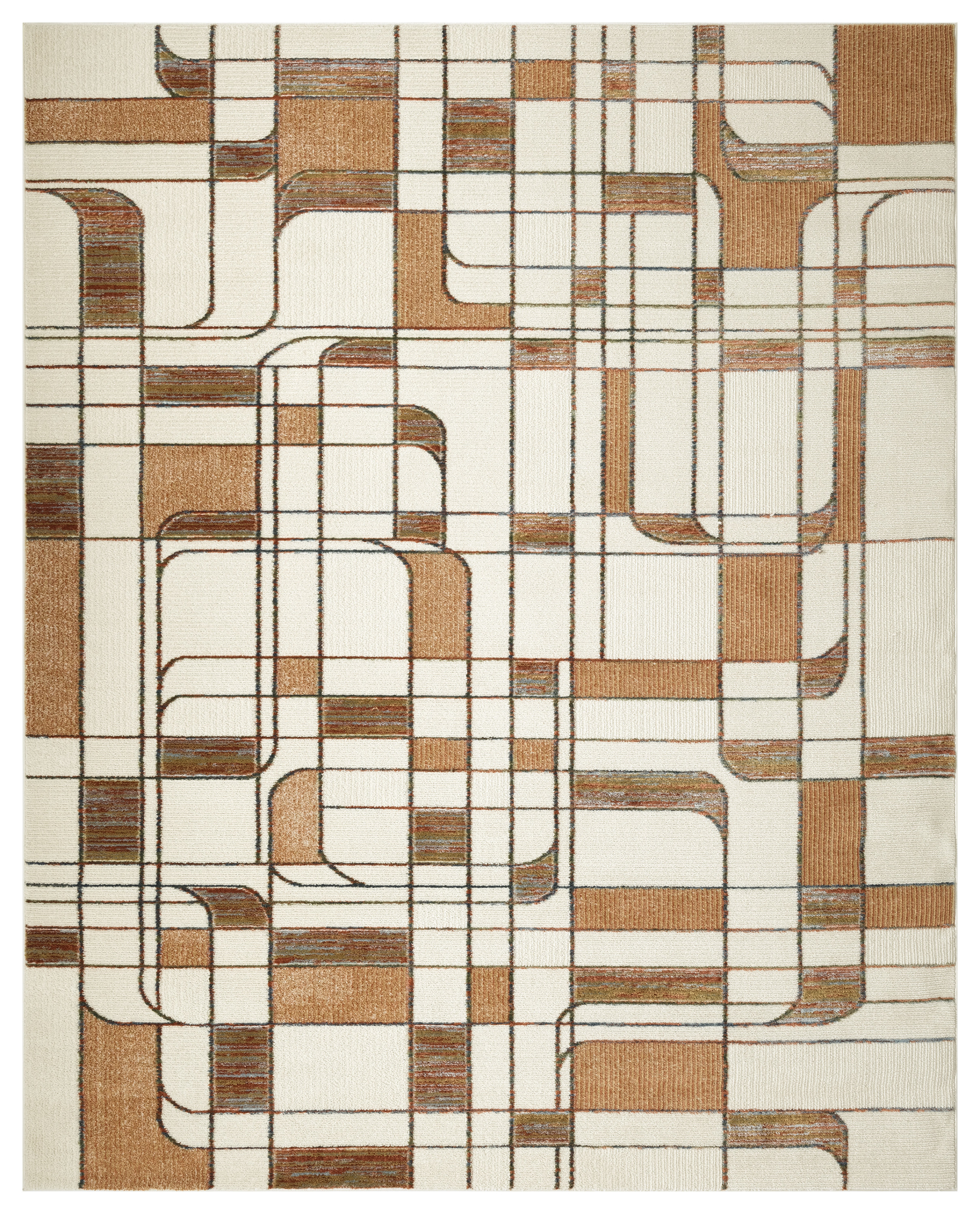 Nourison Nordic 8' x 10' Ivory Rust Mid-Century Modern Indoor Rug