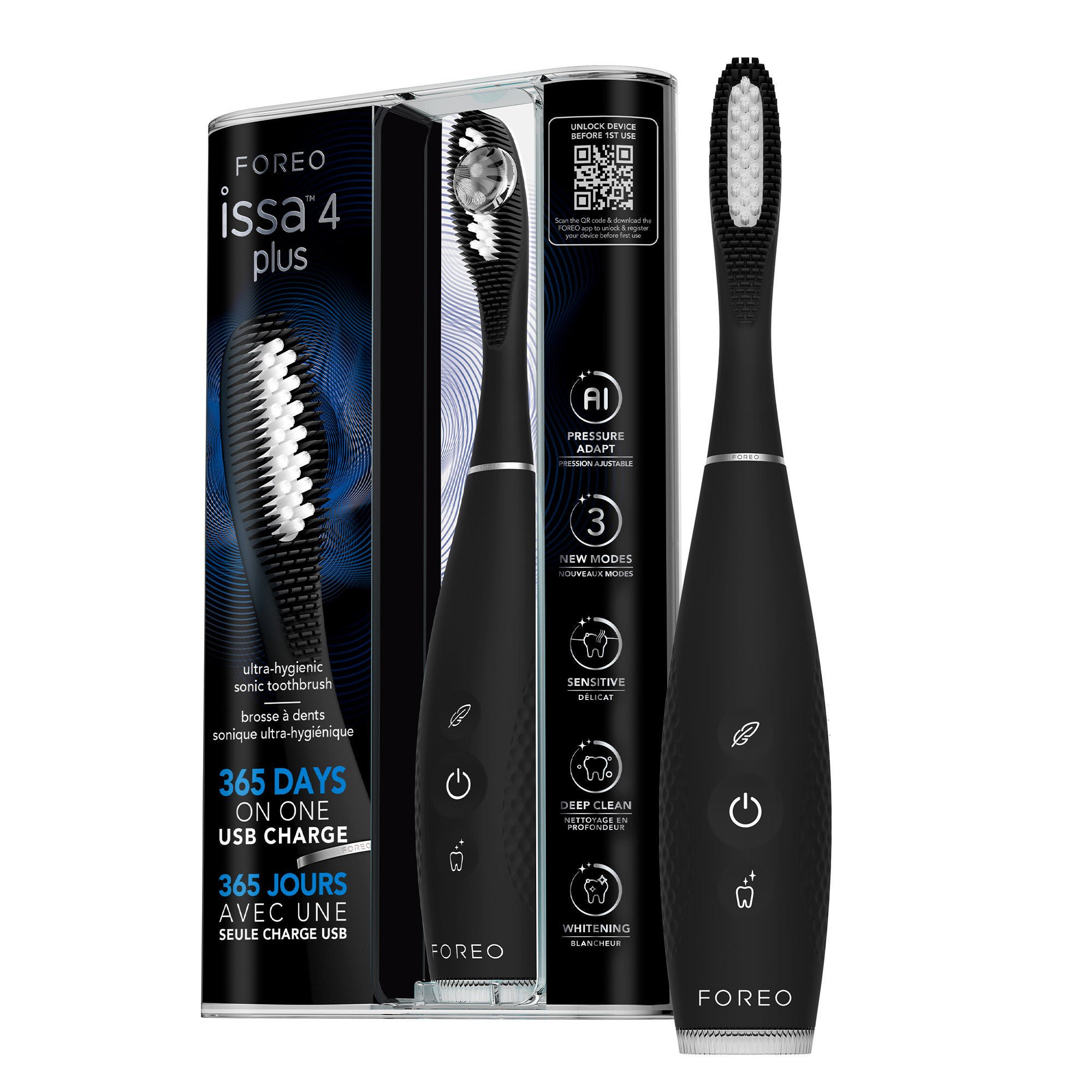 Foreo Inc TOOTHBRUSH, HYBRID ISSA 4 PLUSADLT BLK