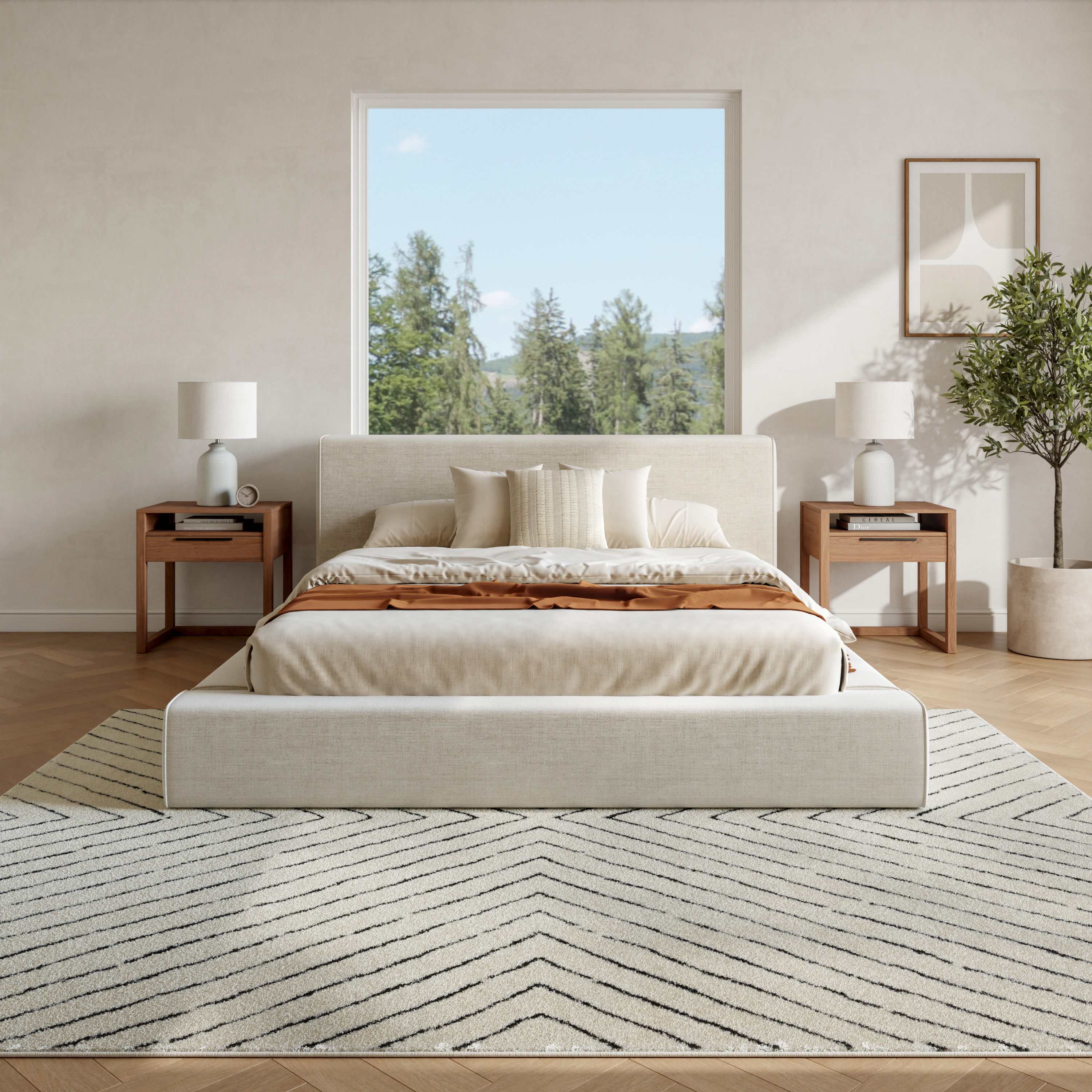 Nourison Modern Comfort 9' x 12' Ivory Black Scandinavian Indoor Rug