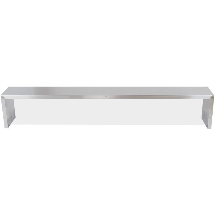 76-inch Servewell® stainless steel single-deck overshelf with cafeteria-style breath guard