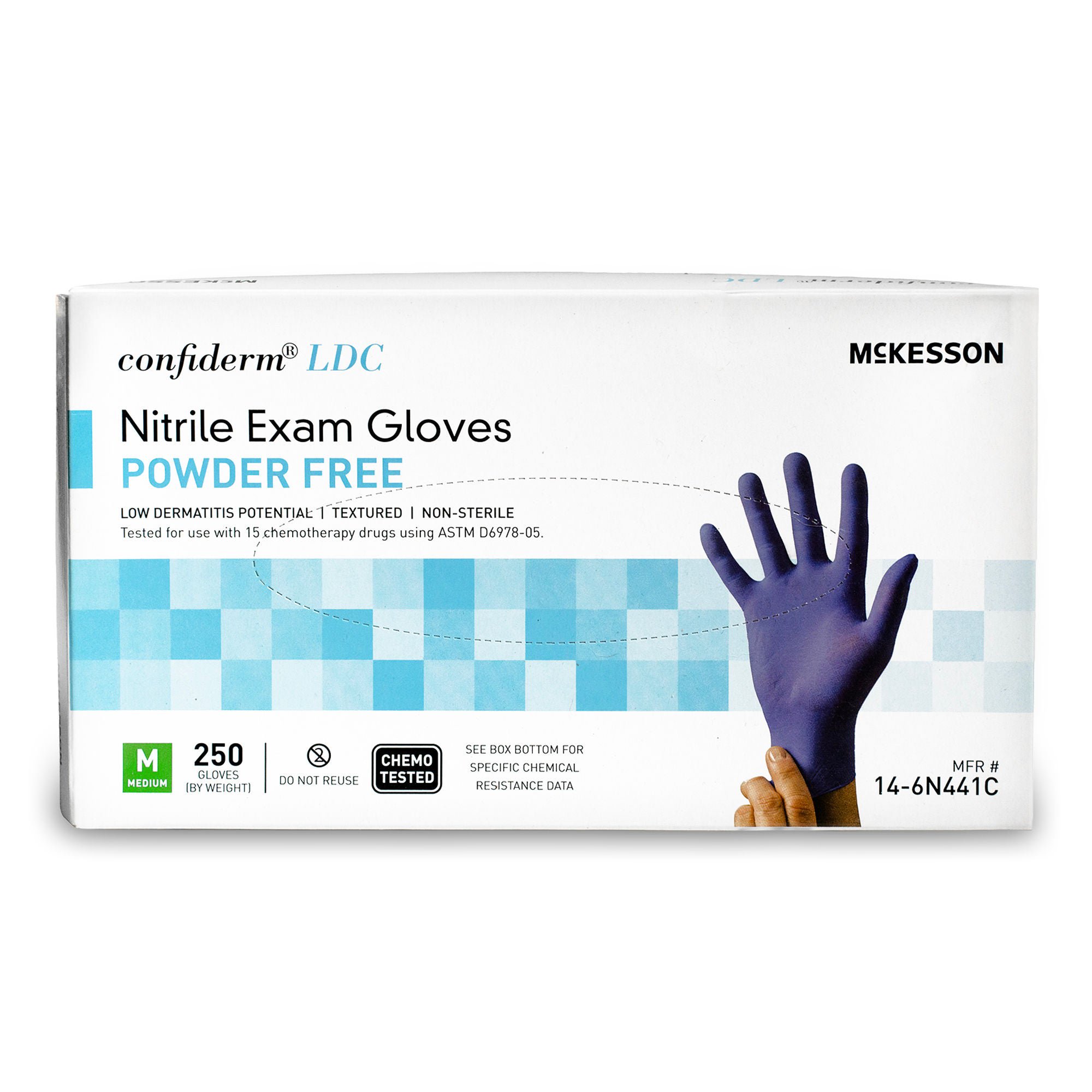 McKesson Confiderm® 6.8C Nitrile Exam Glove, Medium, Blue