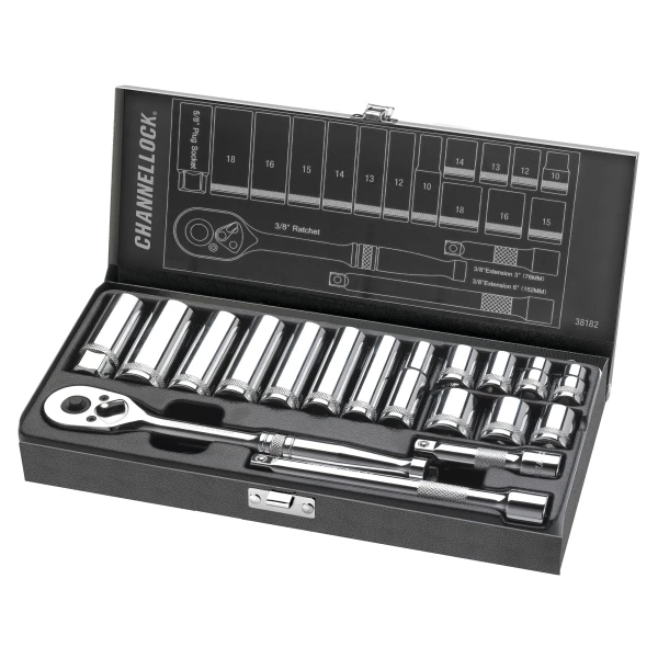 38182 18pc 3/8" Metric Drive Socket Set